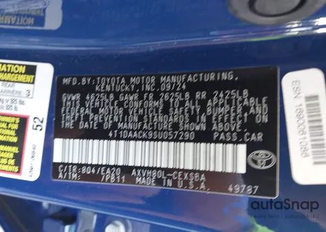 2025 Toyota Camry Se из США, поврежденный, VIN 4T1DAACK9SU05729